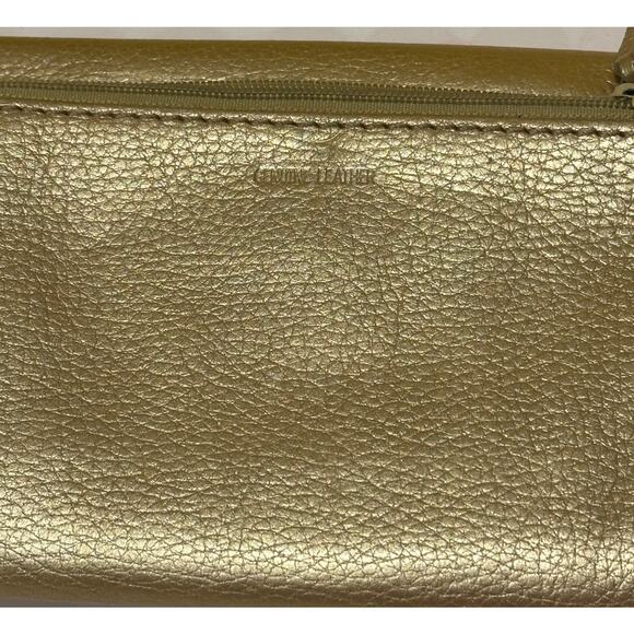 FOSSIL Genuine Leather Trifold Womens Wallet Credit Card Snap Yellow Vtg Classic - Picture 6 of 11